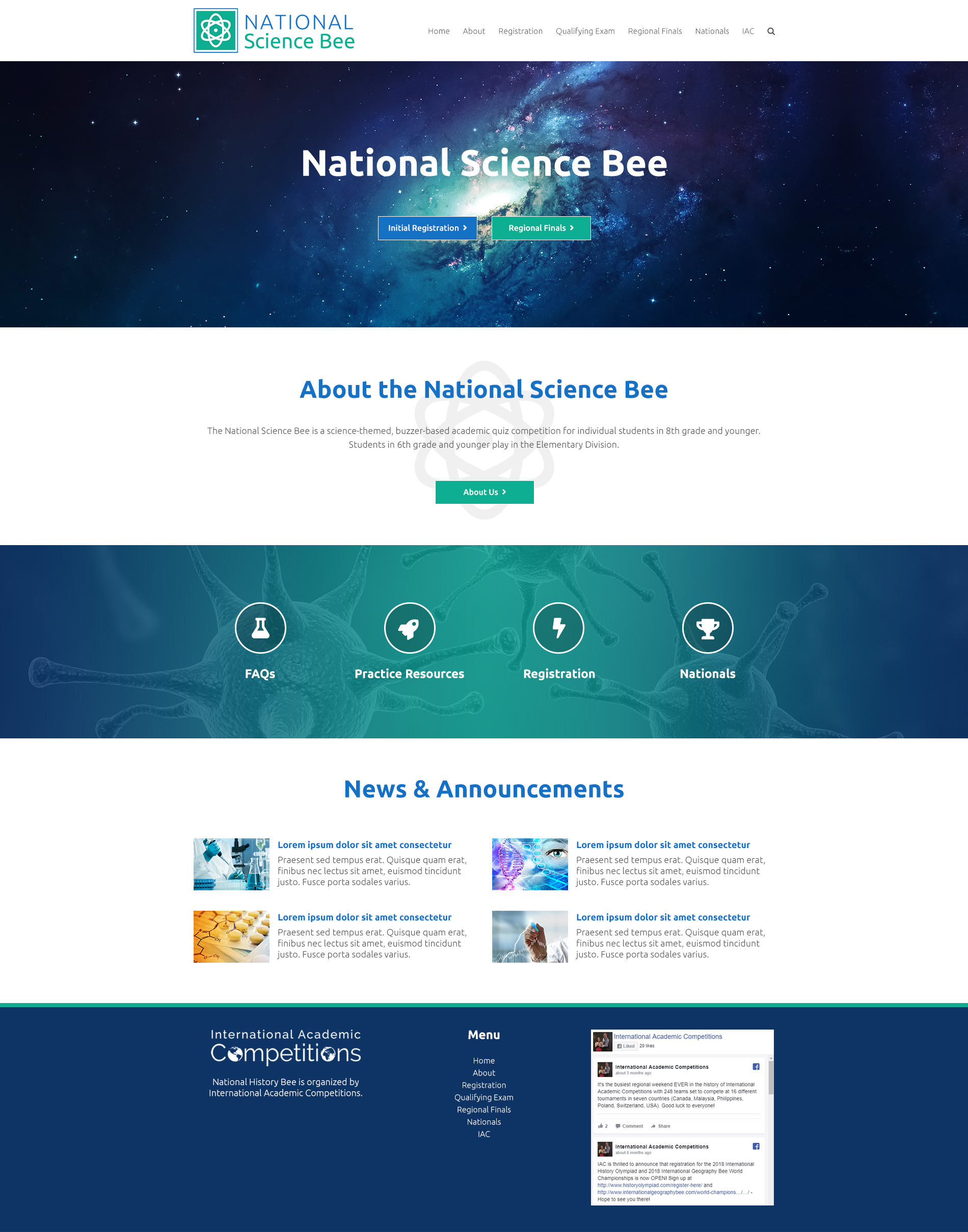 National Science Bee Website Design
