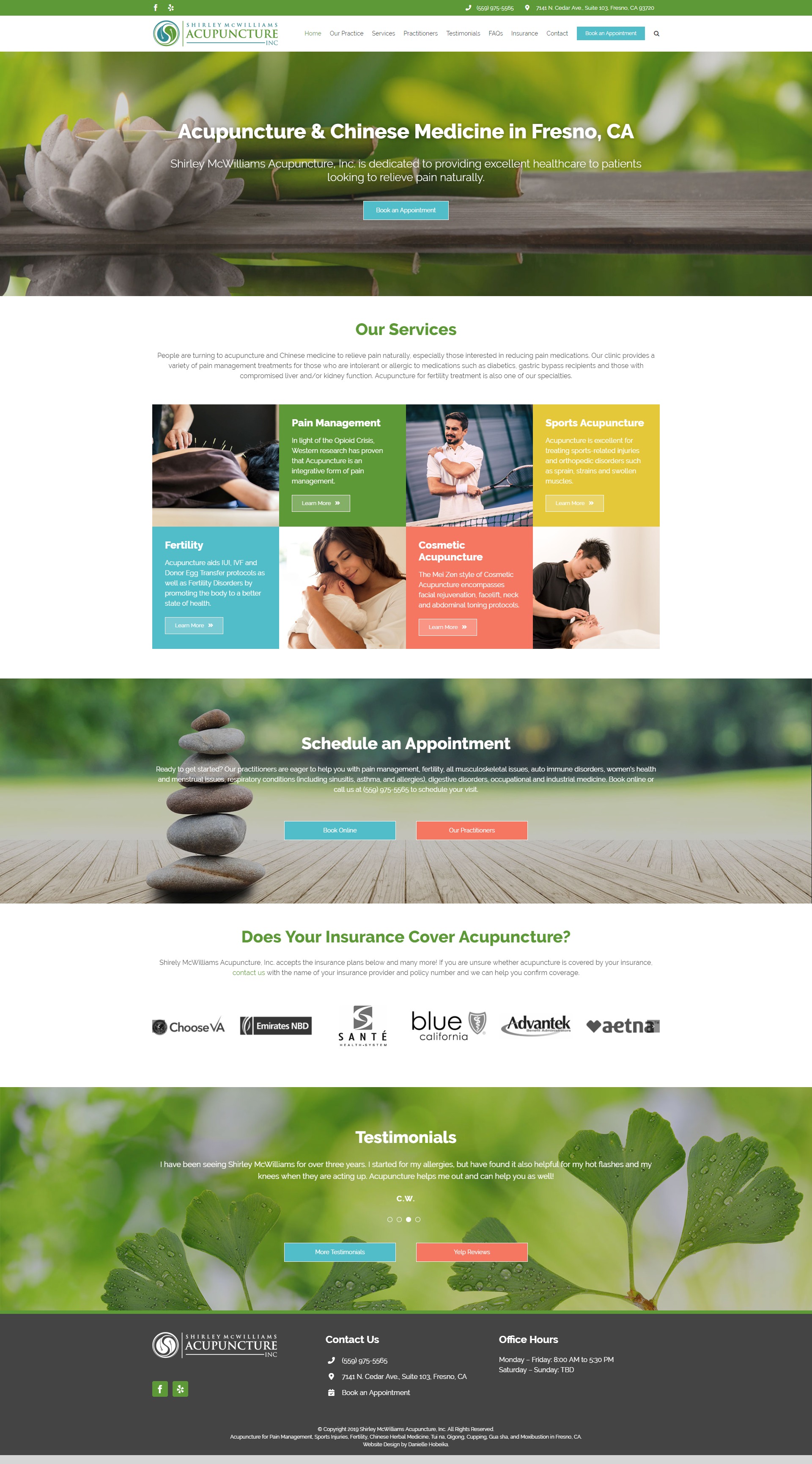 Web design for Shirley McWilliams Acupuncture in Fresno, CA