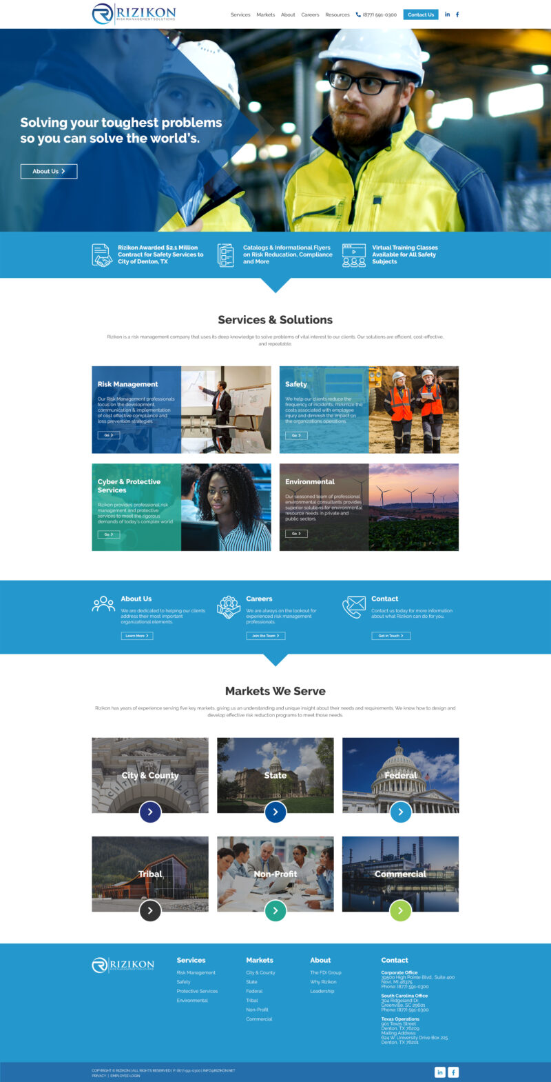 Web Design for Rizikon Risk Management and Training