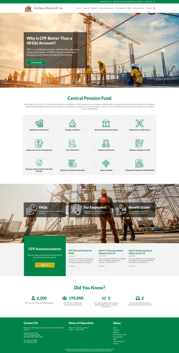 Pension Fund Website Design