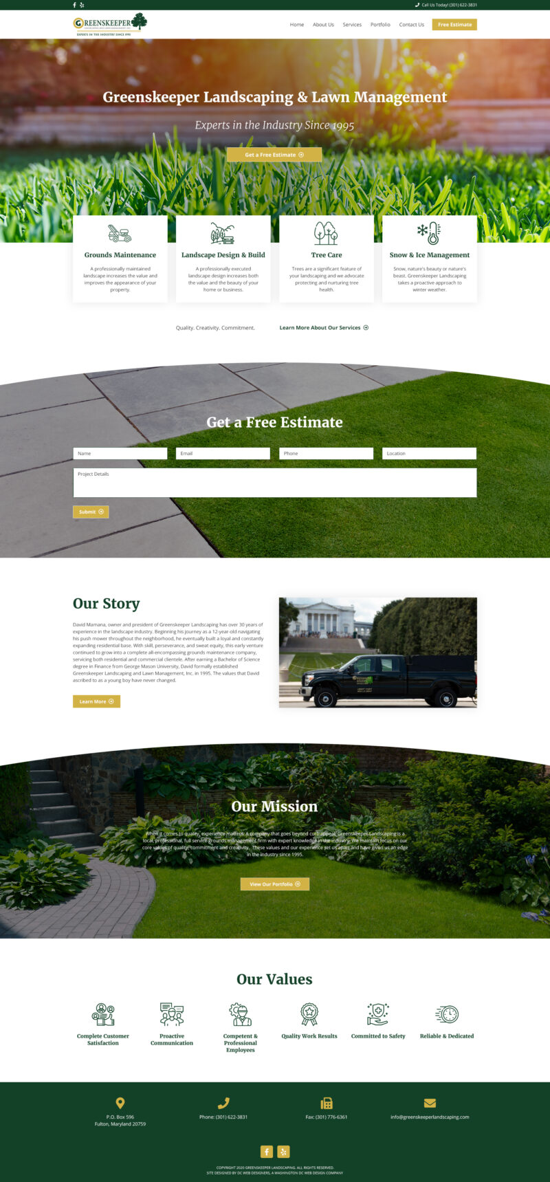 Landscaping Website Design