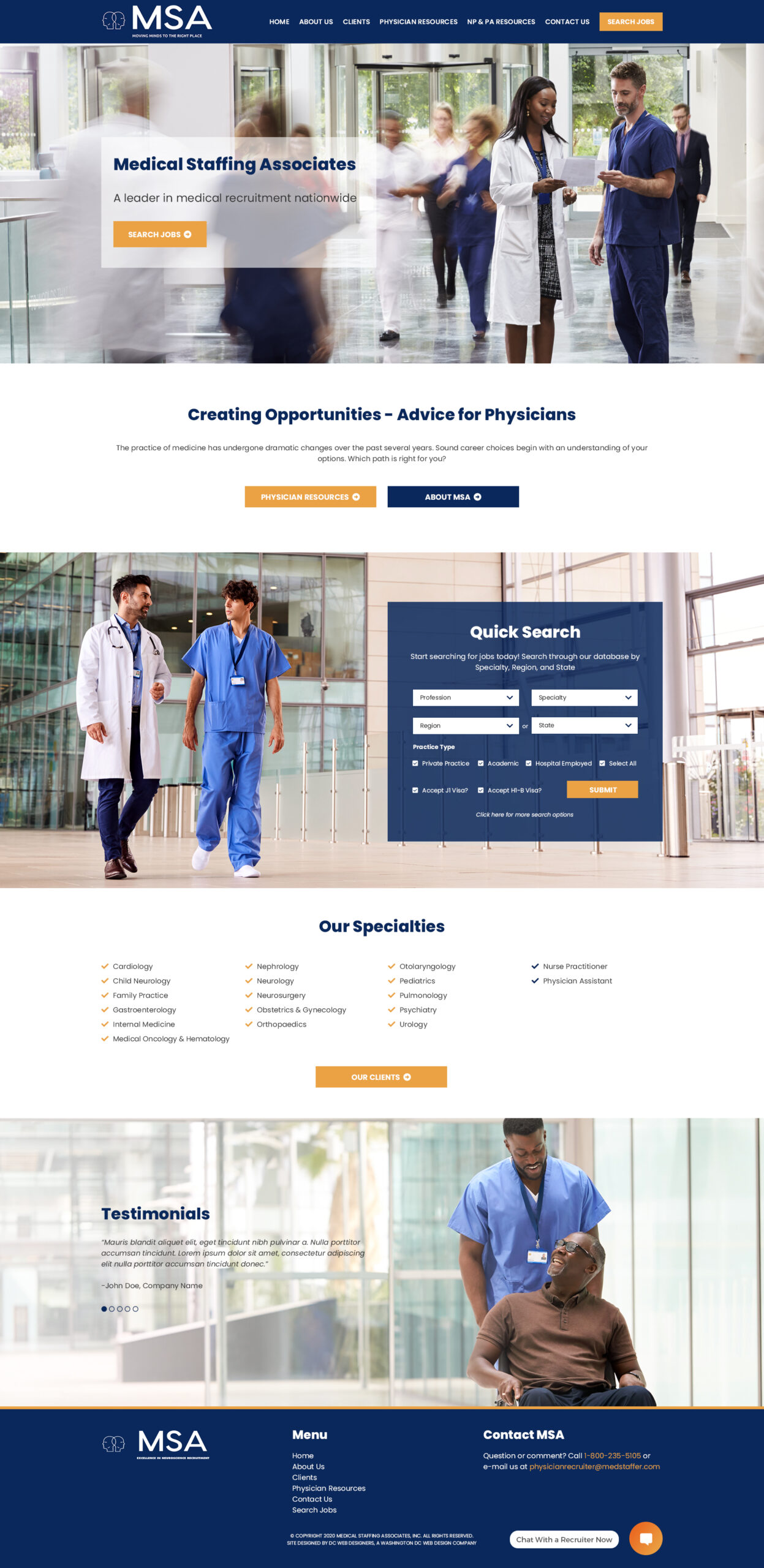 Medical Staffing Website Design