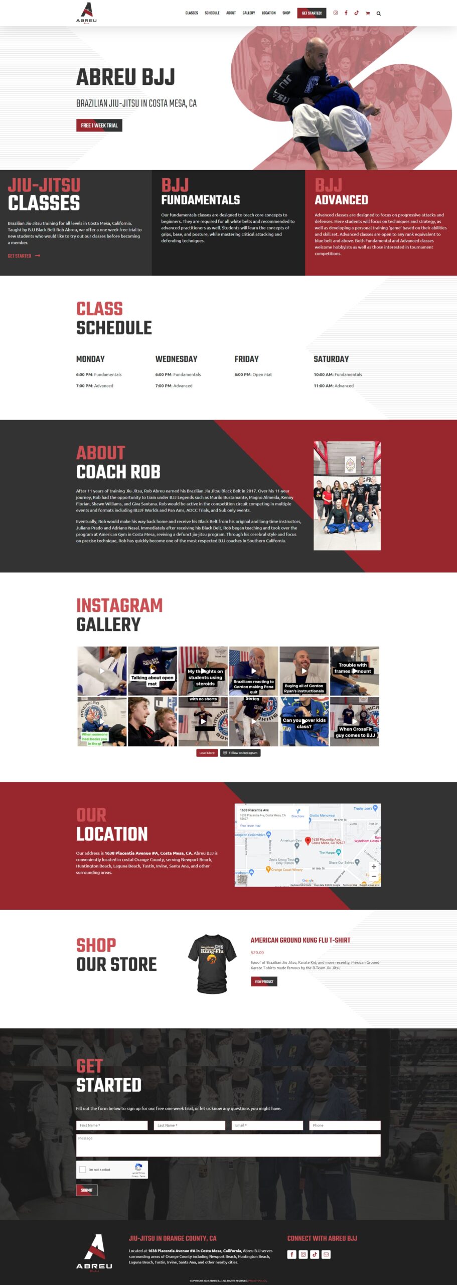 Web Design: Abreu BJJ, Costa Mesa, CA