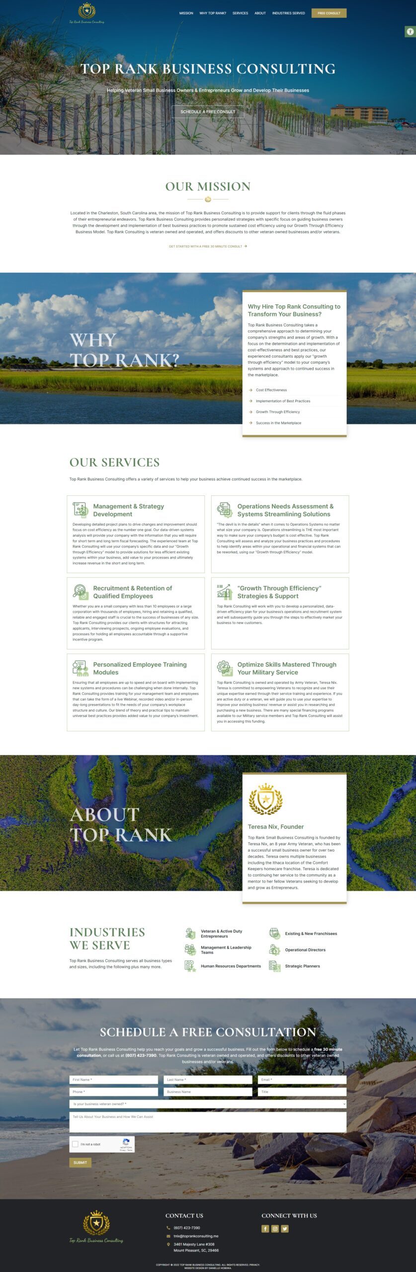 Web Design for Top Rank Business Consulting in Mount Pleasant, SC