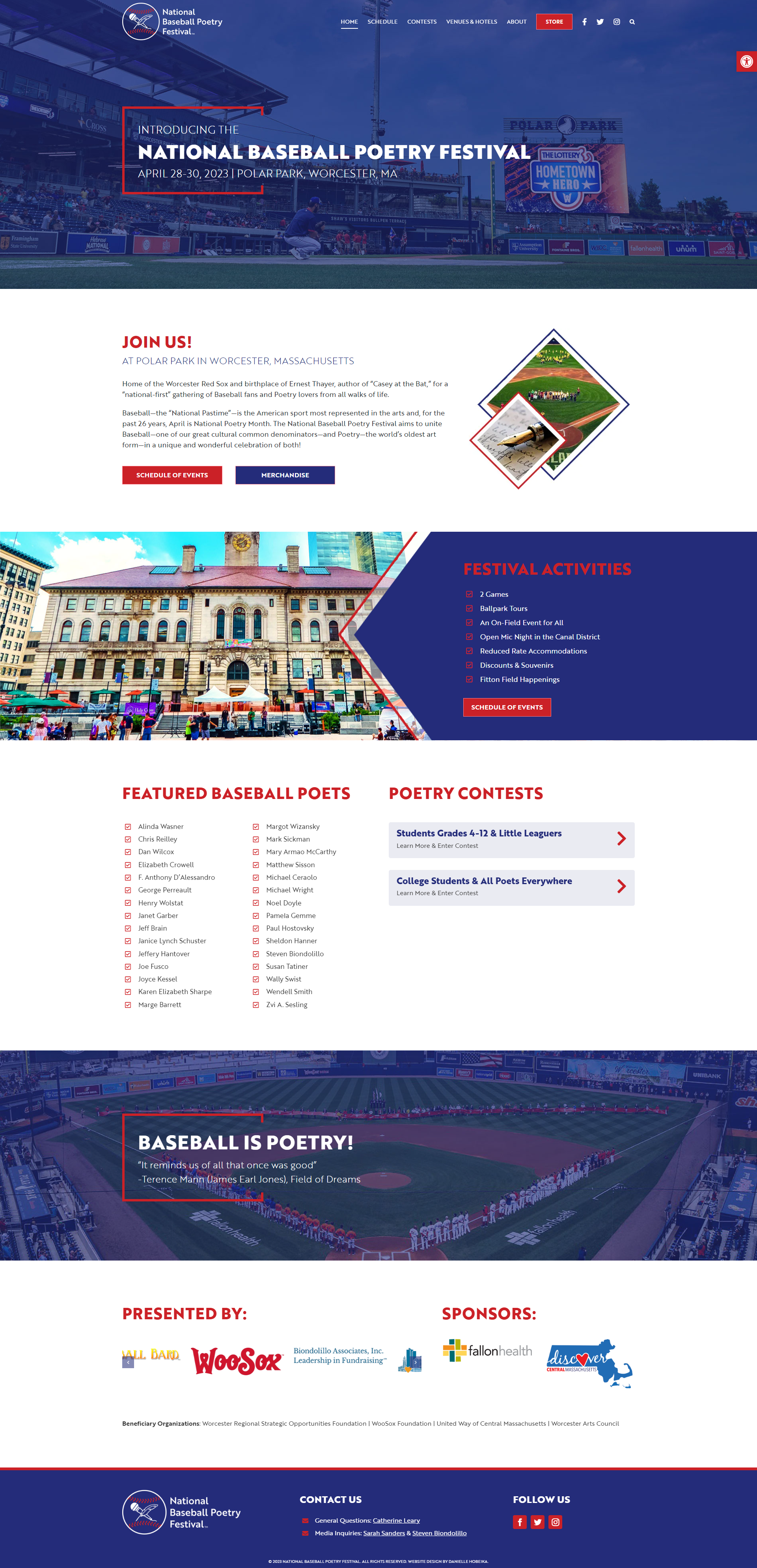 Web Design: National baseball poetry festival